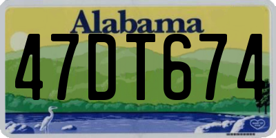 AL license plate 47DT674