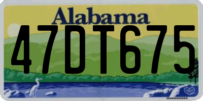 AL license plate 47DT675