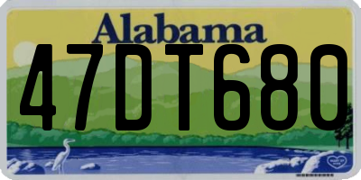 AL license plate 47DT680