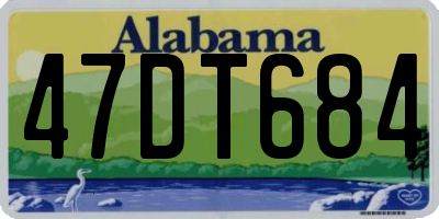 AL license plate 47DT684