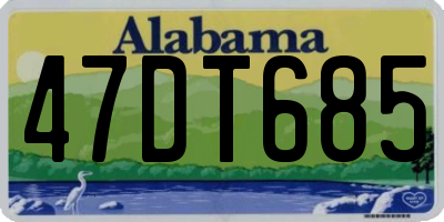 AL license plate 47DT685