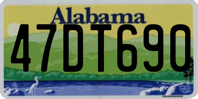 AL license plate 47DT690