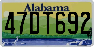 AL license plate 47DT692