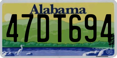 AL license plate 47DT694