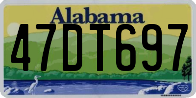 AL license plate 47DT697