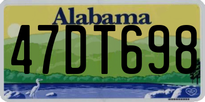 AL license plate 47DT698