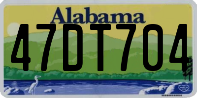 AL license plate 47DT704