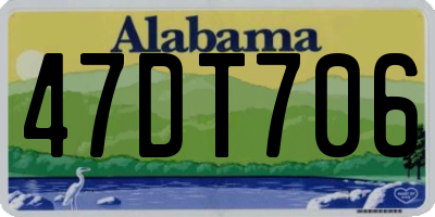 AL license plate 47DT706