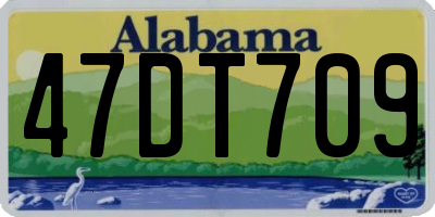 AL license plate 47DT709