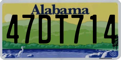 AL license plate 47DT714