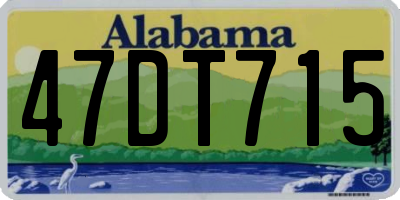 AL license plate 47DT715