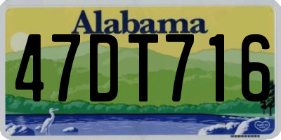 AL license plate 47DT716