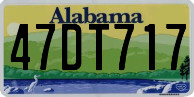 AL license plate 47DT717
