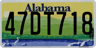 AL license plate 47DT718