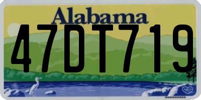 AL license plate 47DT719