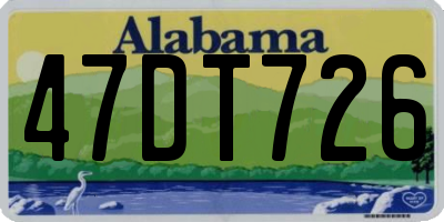 AL license plate 47DT726