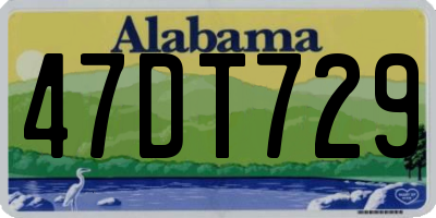 AL license plate 47DT729