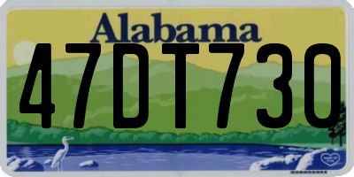 AL license plate 47DT730