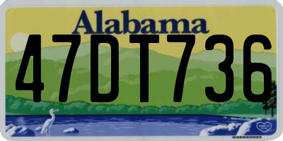 AL license plate 47DT736