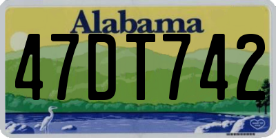 AL license plate 47DT742