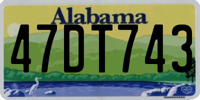 AL license plate 47DT743