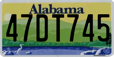 AL license plate 47DT745
