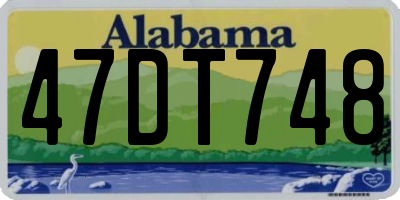 AL license plate 47DT748