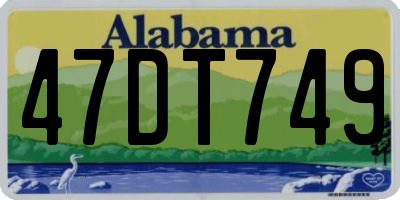 AL license plate 47DT749