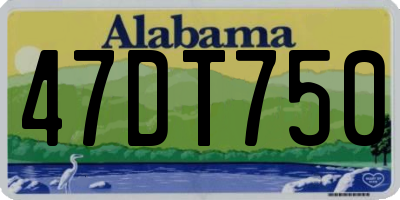 AL license plate 47DT750