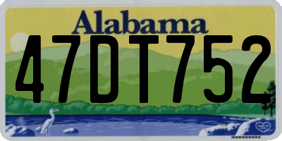 AL license plate 47DT752