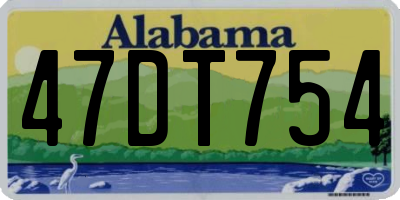 AL license plate 47DT754