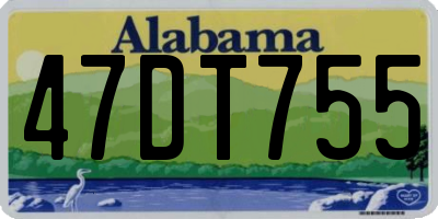 AL license plate 47DT755