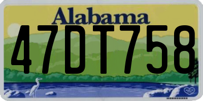 AL license plate 47DT758