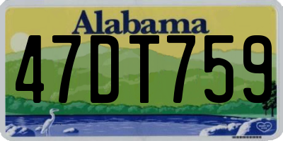 AL license plate 47DT759