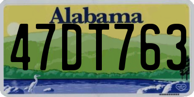 AL license plate 47DT763