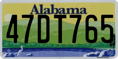 AL license plate 47DT765