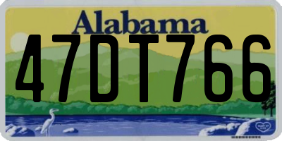 AL license plate 47DT766
