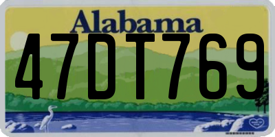 AL license plate 47DT769