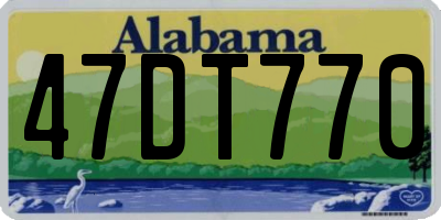 AL license plate 47DT770