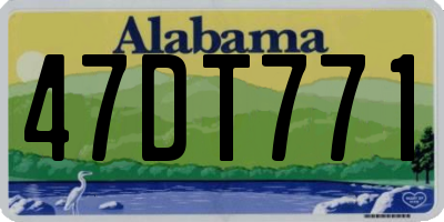 AL license plate 47DT771