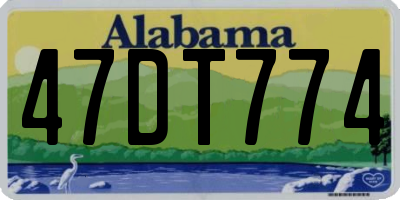 AL license plate 47DT774