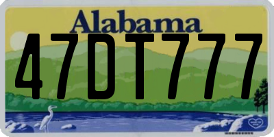 AL license plate 47DT777