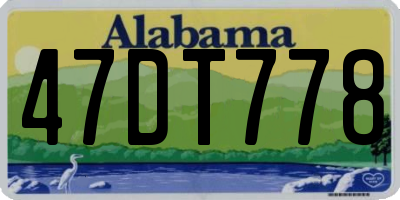AL license plate 47DT778