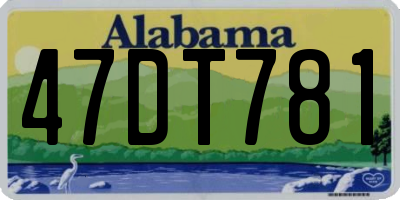 AL license plate 47DT781