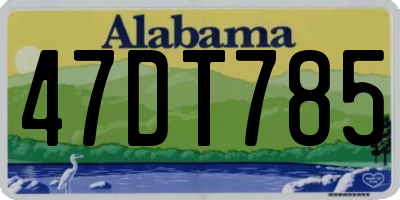 AL license plate 47DT785