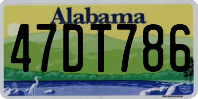 AL license plate 47DT786