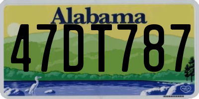 AL license plate 47DT787