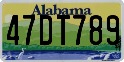 AL license plate 47DT789