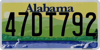 AL license plate 47DT792
