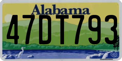 AL license plate 47DT793